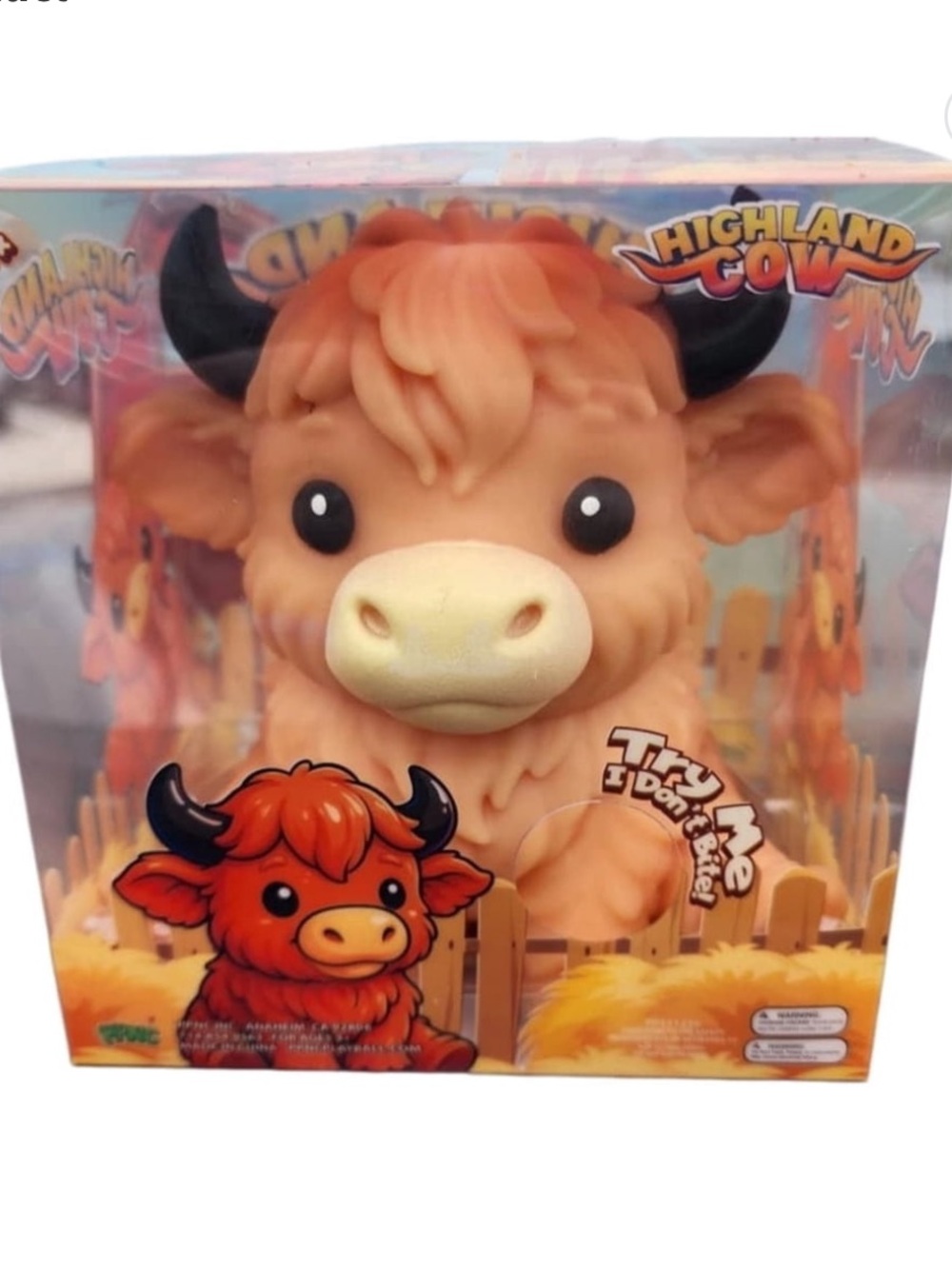 PPNC Highland Cow Jumbo Squishy Sensory Toy NIB Viral TikTok Orange